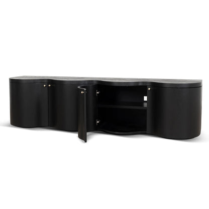 2.15m TV Entertainment Unit - Textured Espresso Black