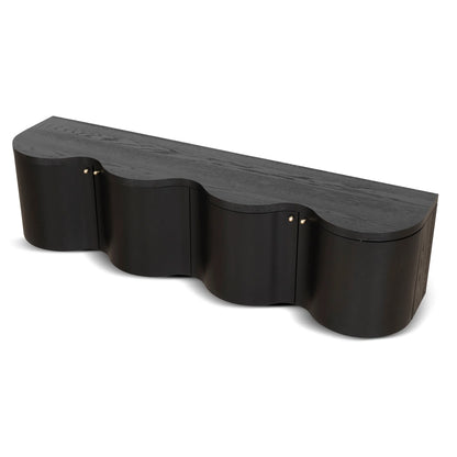 2.15m TV Entertainment Unit - Textured Espresso Black