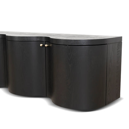 2.15m TV Entertainment Unit - Textured Espresso Black