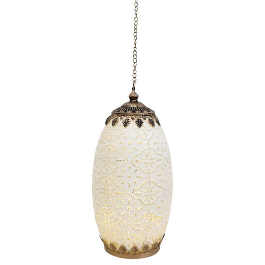 LED Antique Tall White Lantern