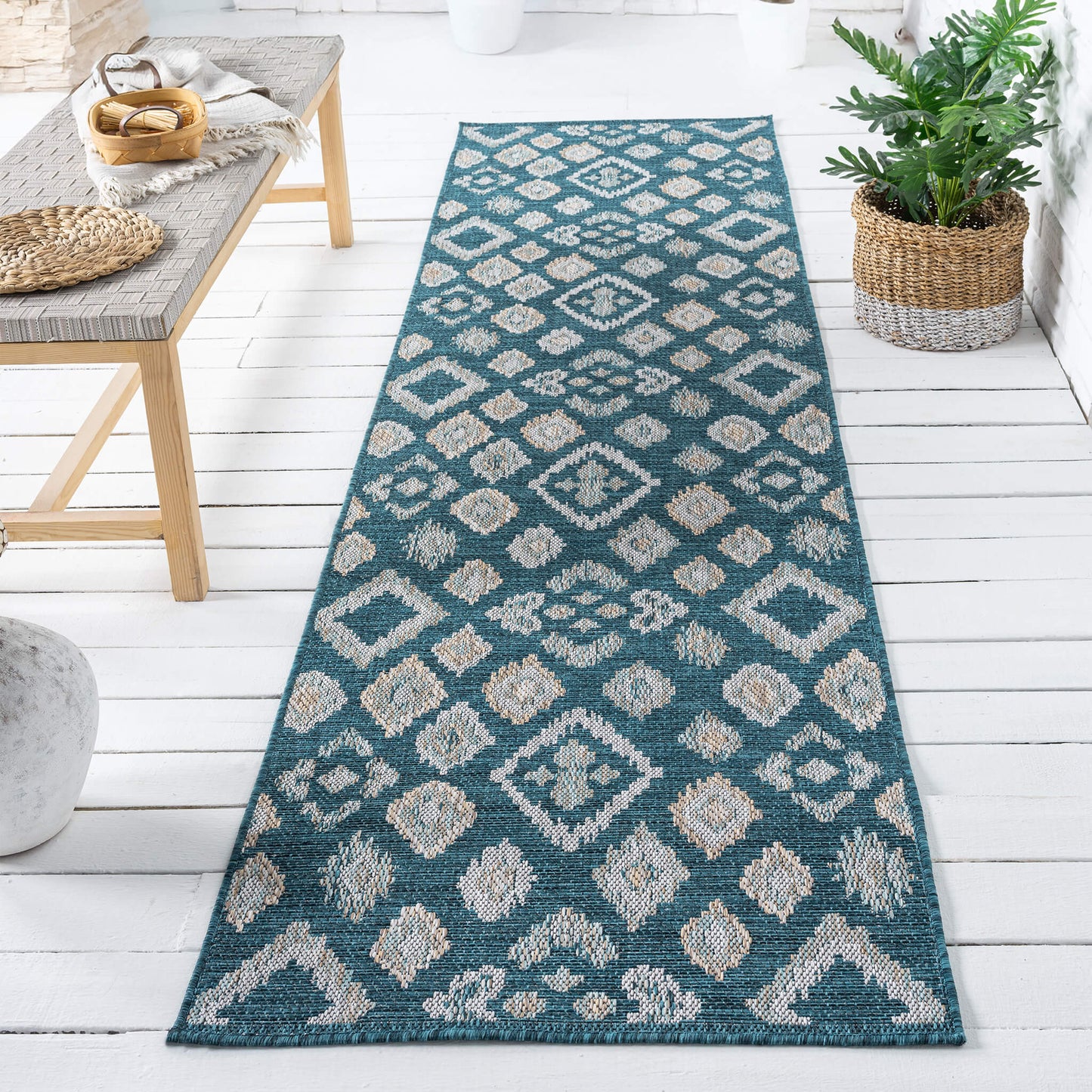 Terrace 551 Turquoise Hallway Runner