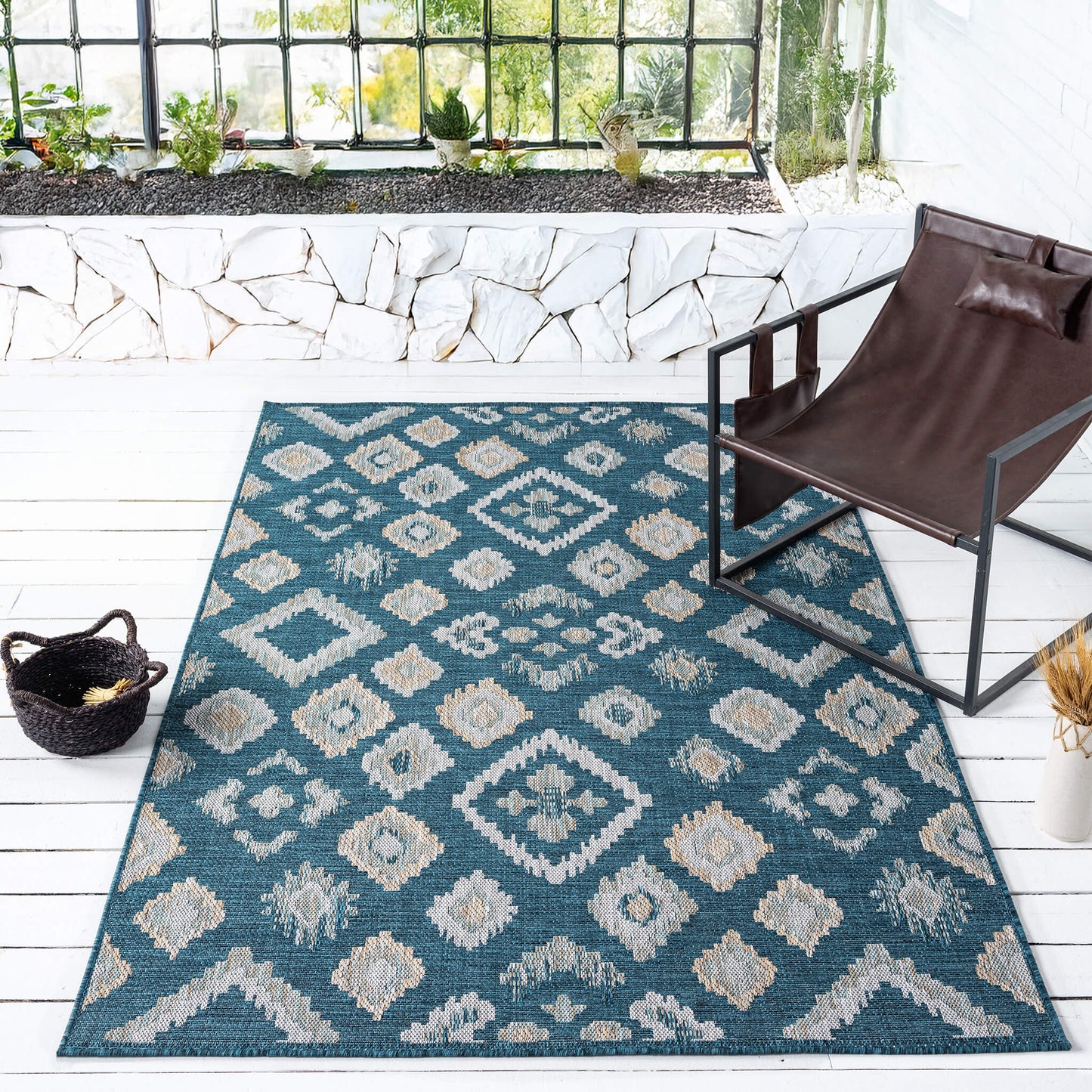 Terrace 551 Turquoise Rectangle Rug