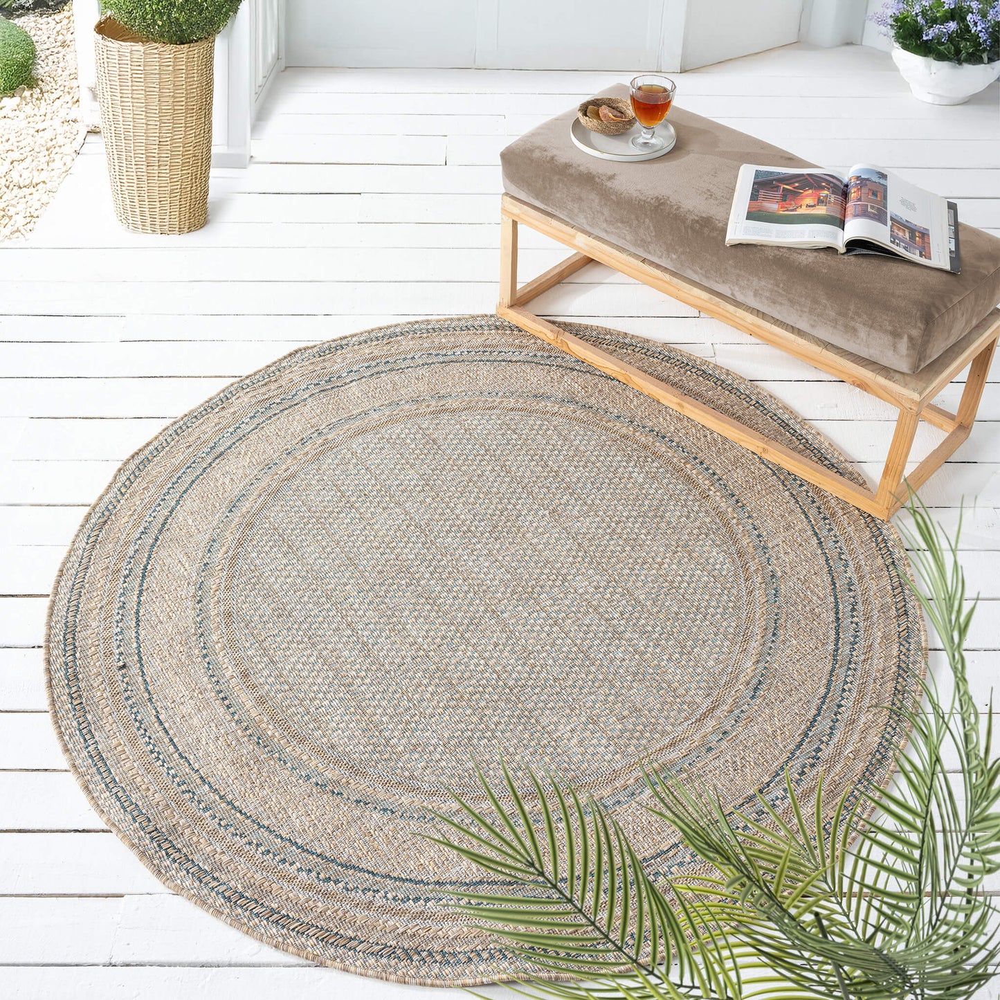 Terrace 553 Olive Round Rug