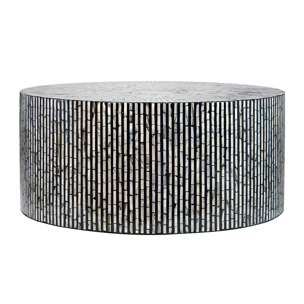 Black & White Round Sea Shell Coffee Table
