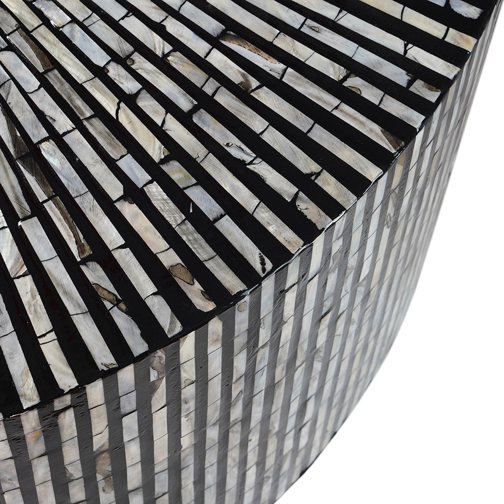 Black & White Round Sea Shell Coffee Table