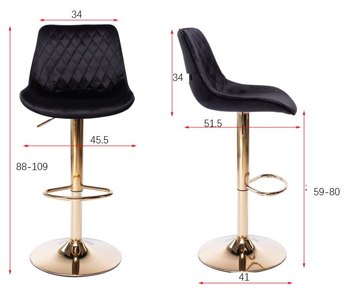 Georgy Black Barstool - Set of 2