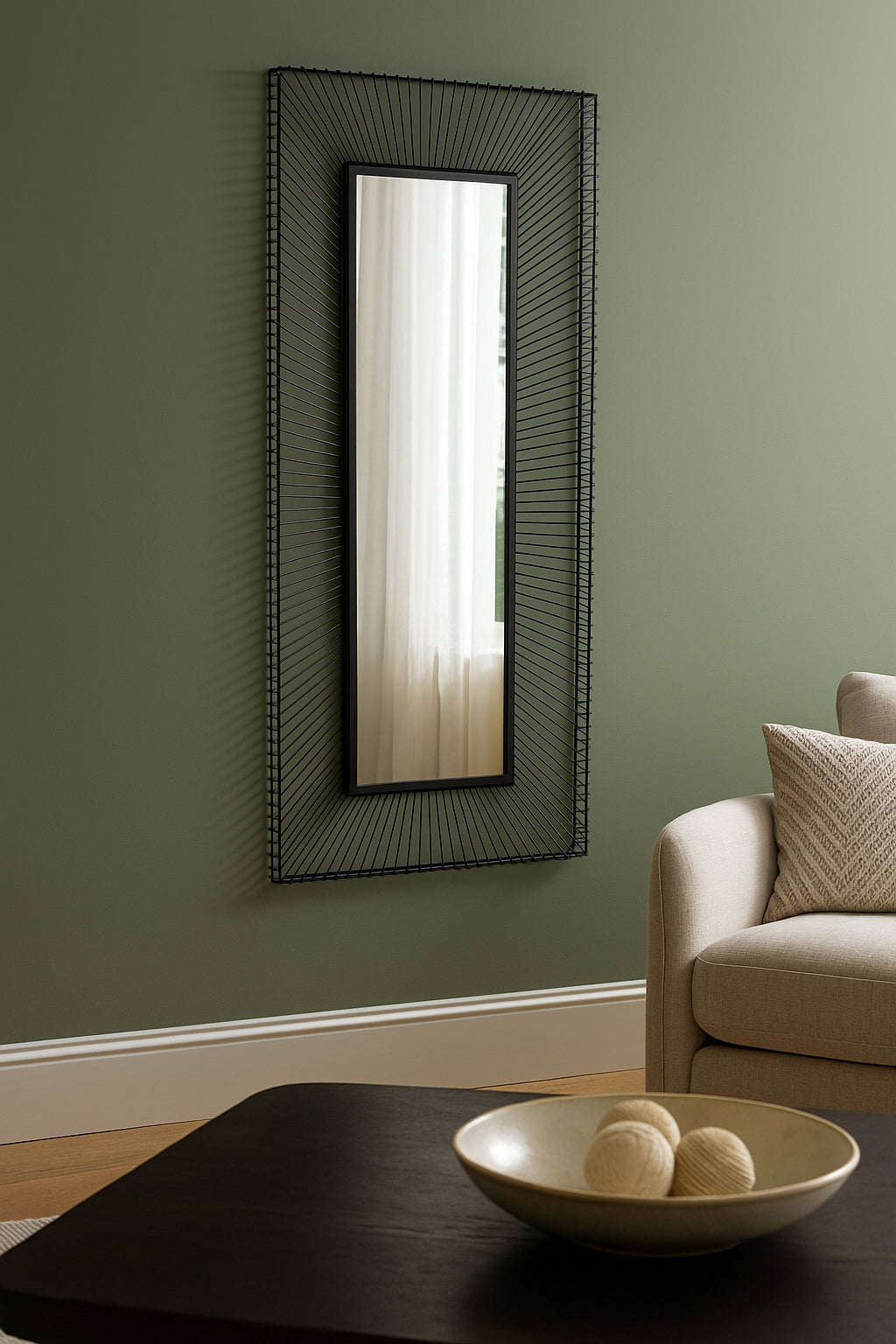 Rectangular Wire Frame Line Mirror