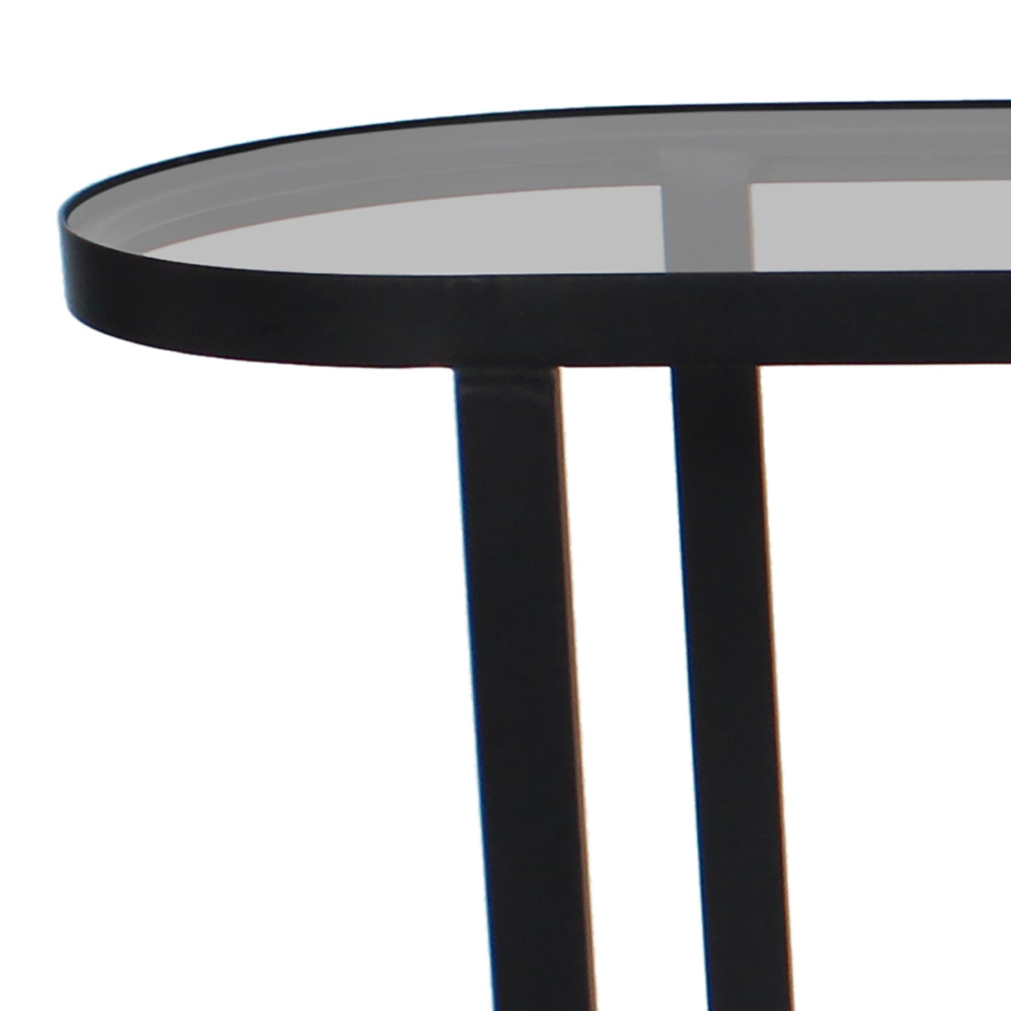 Stadium Console Black Metal Coffee Table