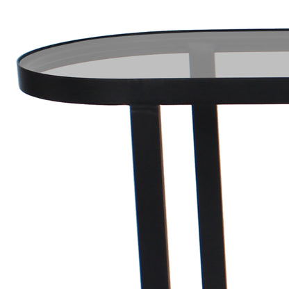 Stadium Console Black Metal Coffee Table