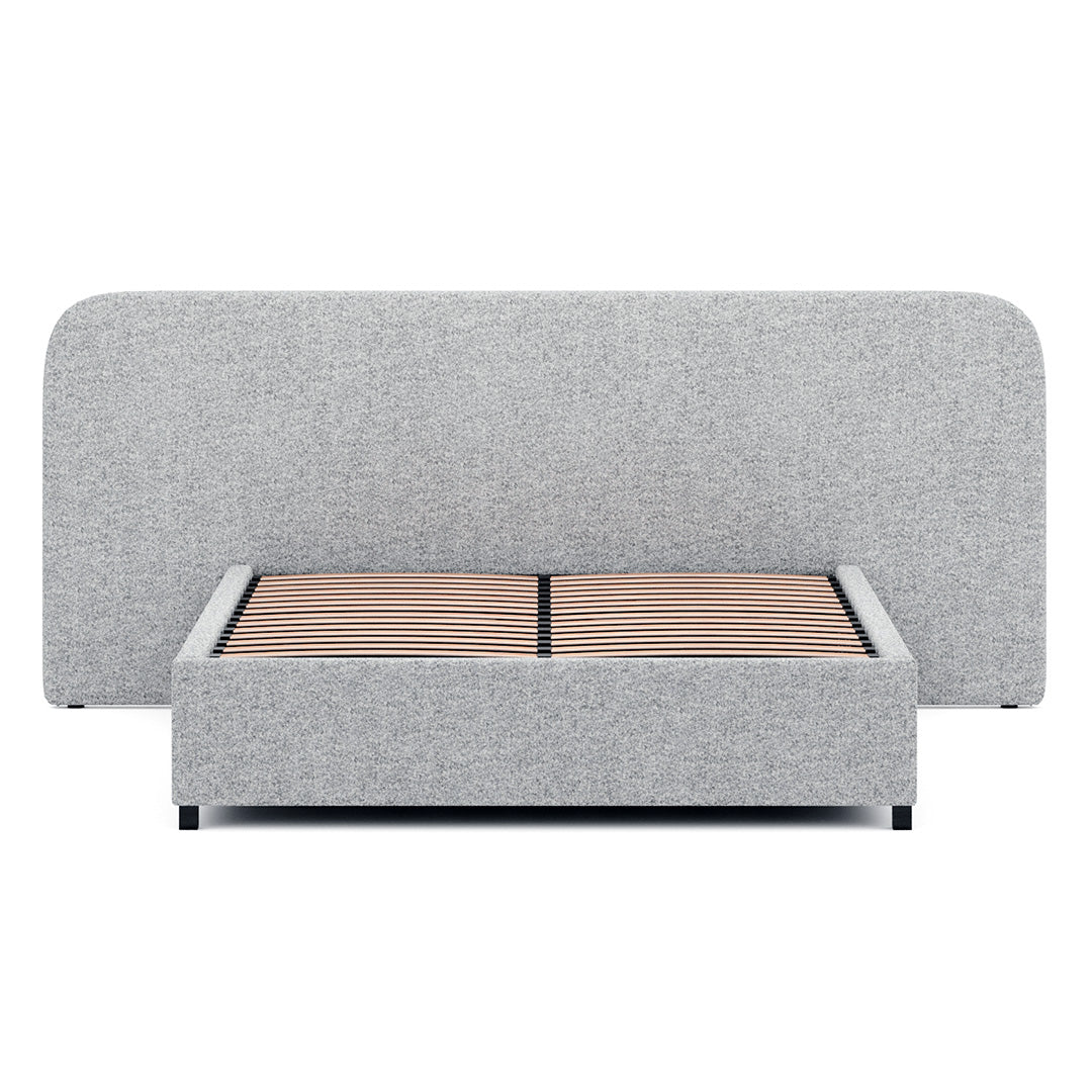 Queen Sized Bed Frame - Dusty Pepper Boucle with Storage