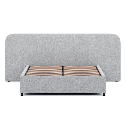 Queen Sized Bed Frame - Dusty Pepper Boucle with Storage