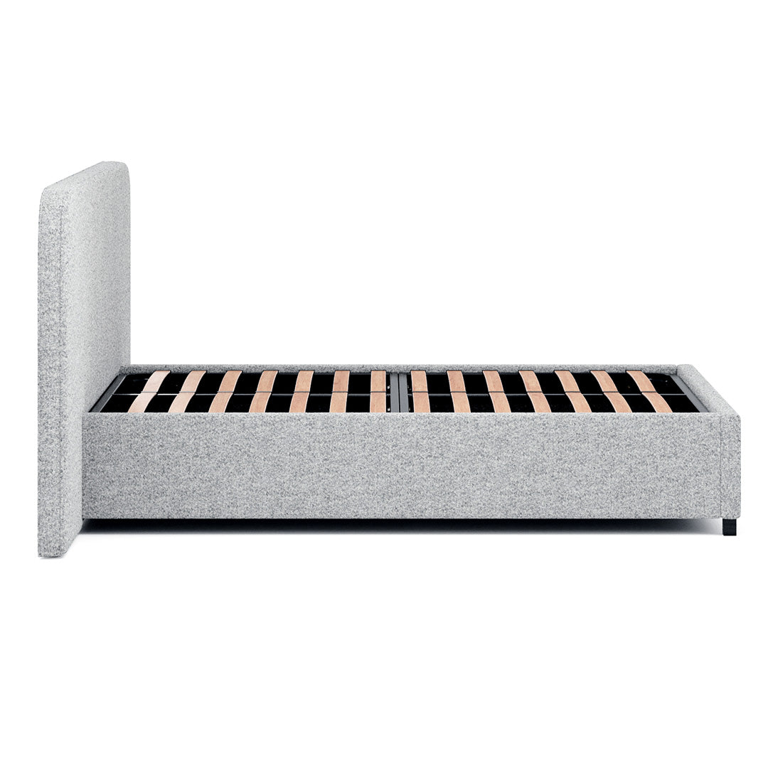 Queen Sized Bed Frame - Dusty Pepper Boucle with Storage