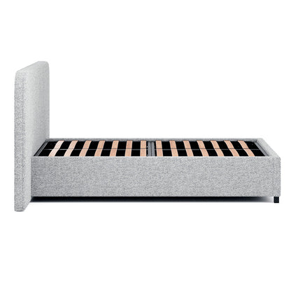Queen Sized Bed Frame - Dusty Pepper Boucle with Storage