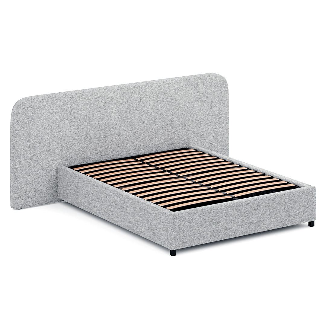 Queen Sized Bed Frame - Dusty Pepper Boucle with Storage