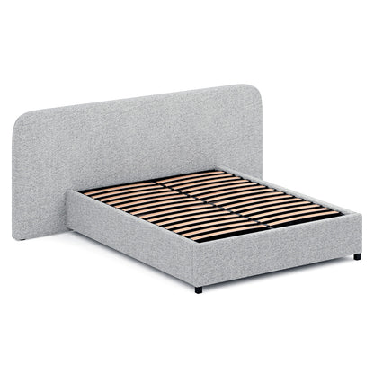 Queen Sized Bed Frame - Dusty Pepper Boucle with Storage