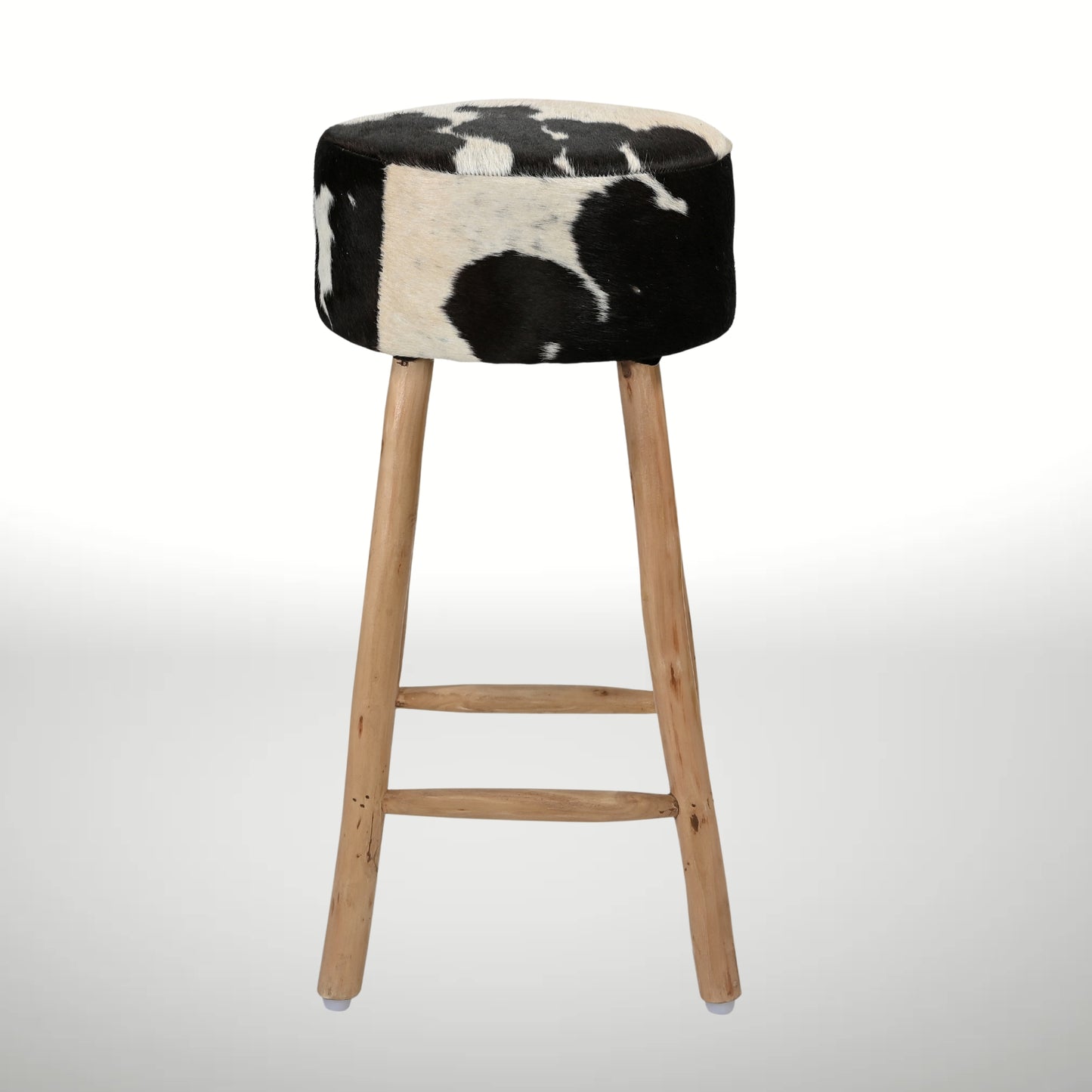 Cowhide Industrial Bar Stool