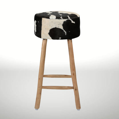 Cowhide Industrial Bar Stool