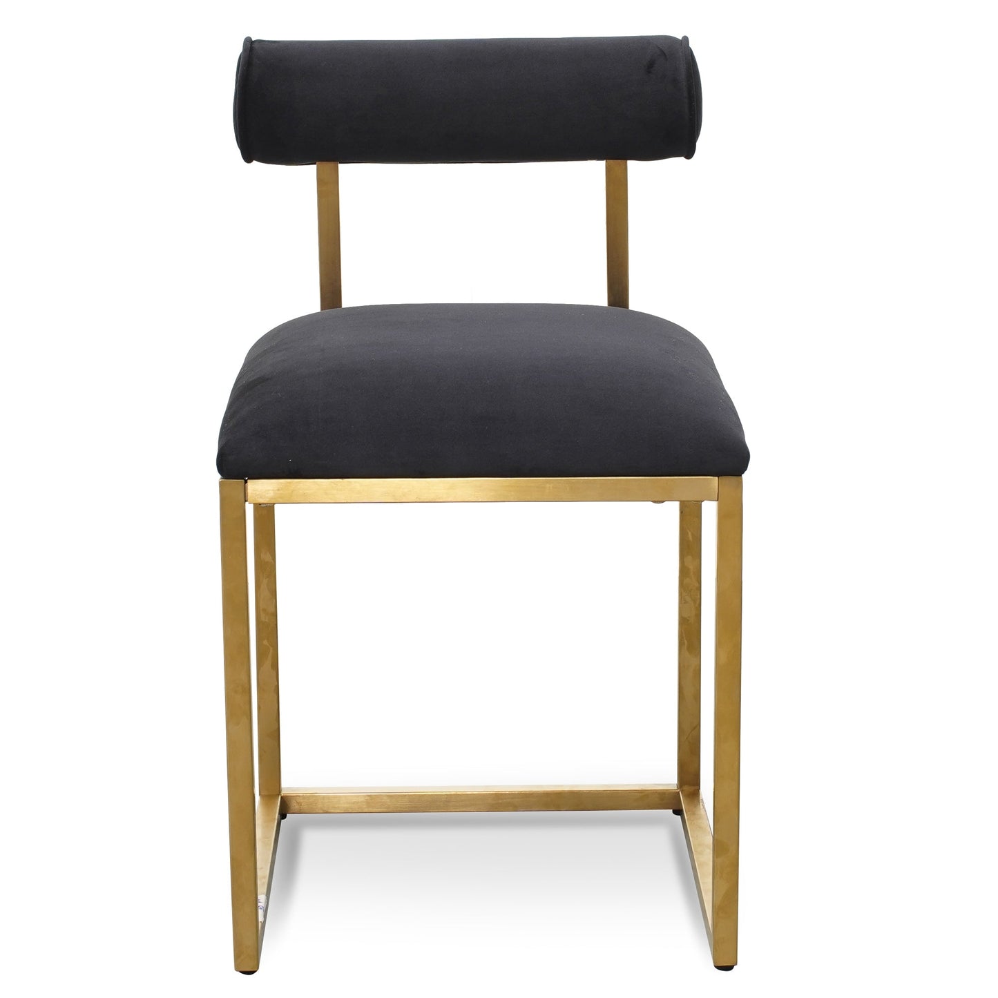 Occasional Chair In Black Velvet - Brushed Gold Base