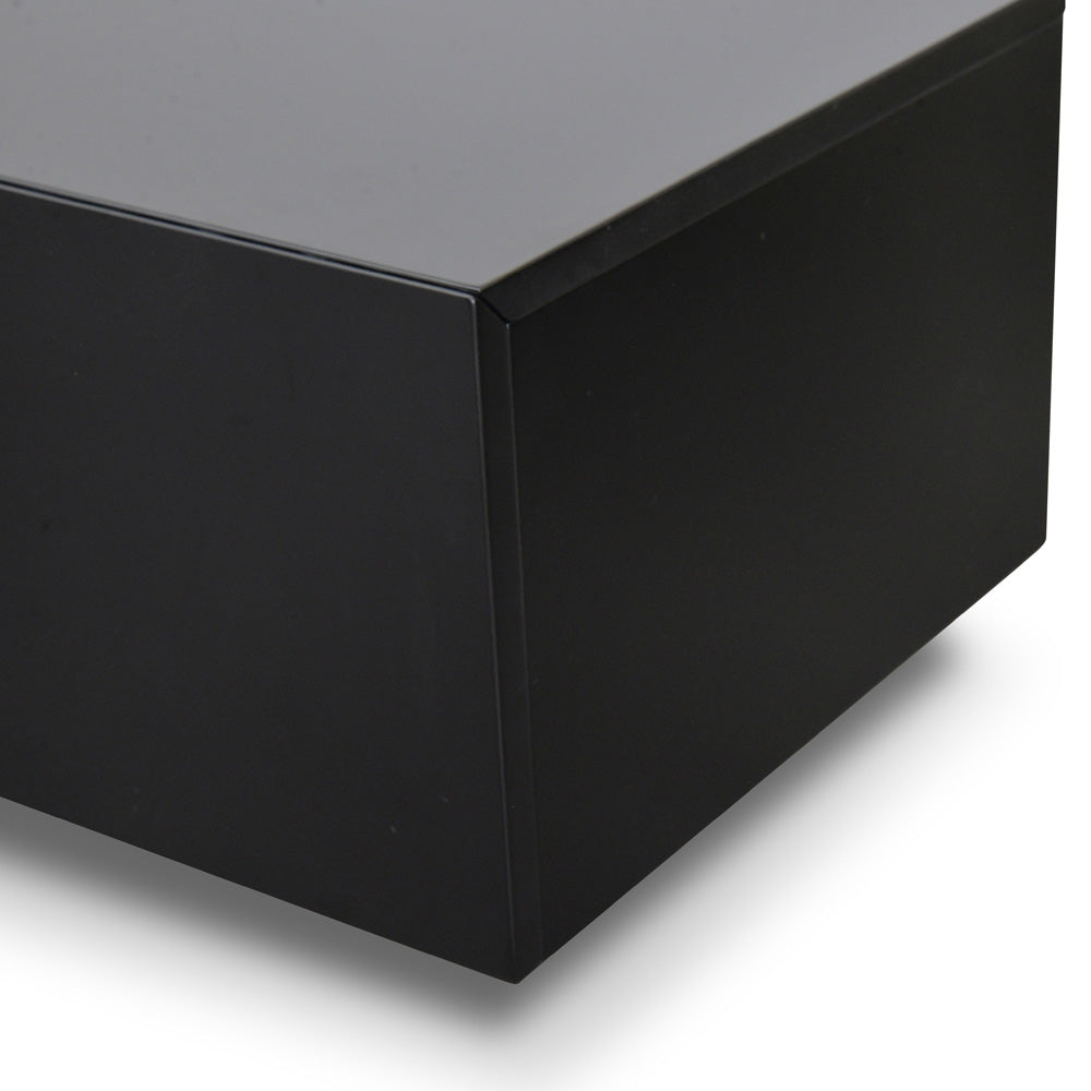 Extendable TV Entertainment Unit - Walnut - Black matt