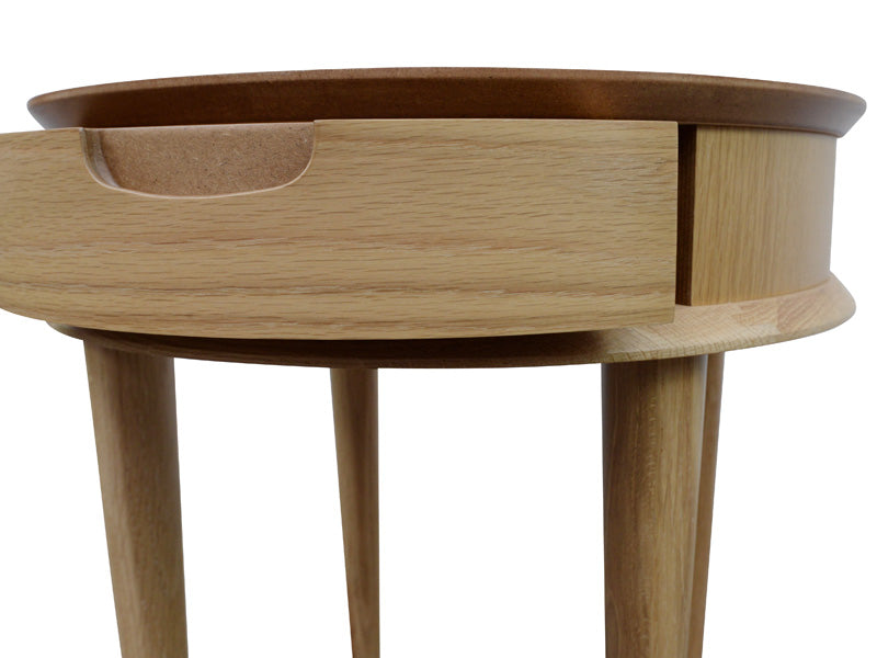 Lamp Side Table with Drawers - Natural
