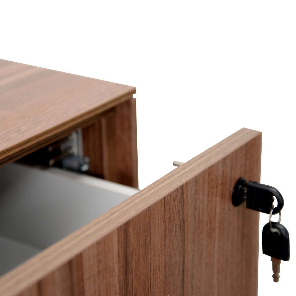 2 Drawer Mobile Pedestal - Walnut