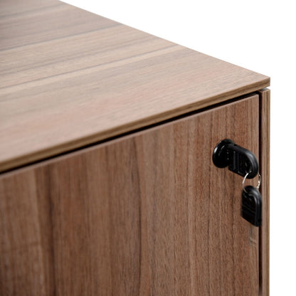 2 Drawer Mobile Pedestal - Walnut