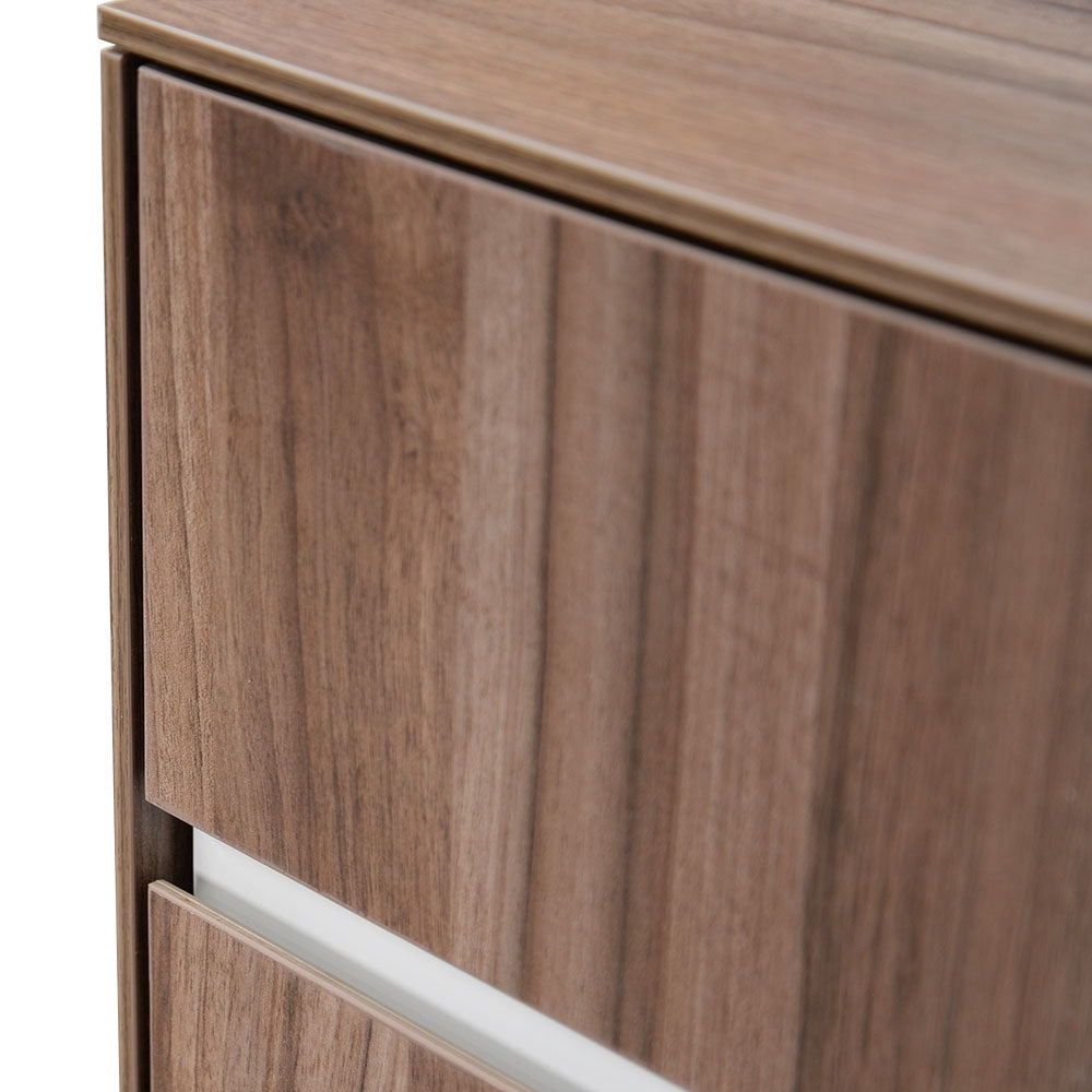2 Drawer Mobile Pedestal - Walnut