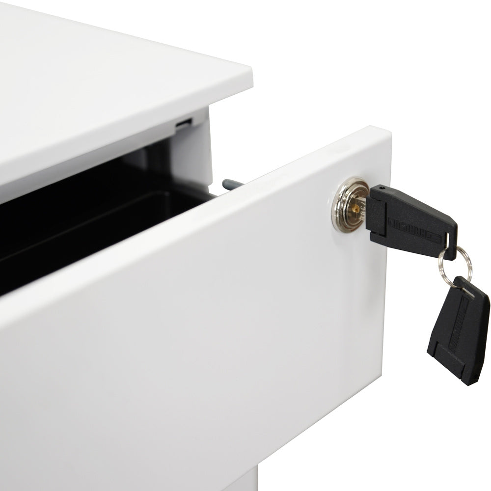 3 Drawers Mobile Pedestal - White