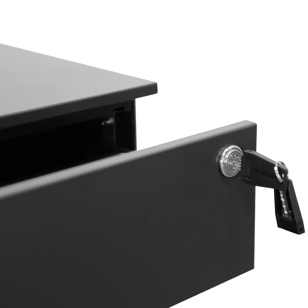 3 Drawers Mobile Pedestal - Black