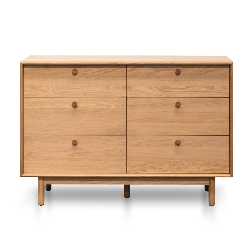 6 Drawer Wide Chest - Oak