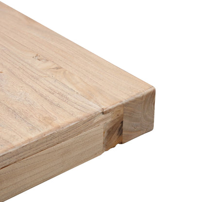 Reclaimed Elm Wood Dining Table 3m, Rustic Natural, Thick Top