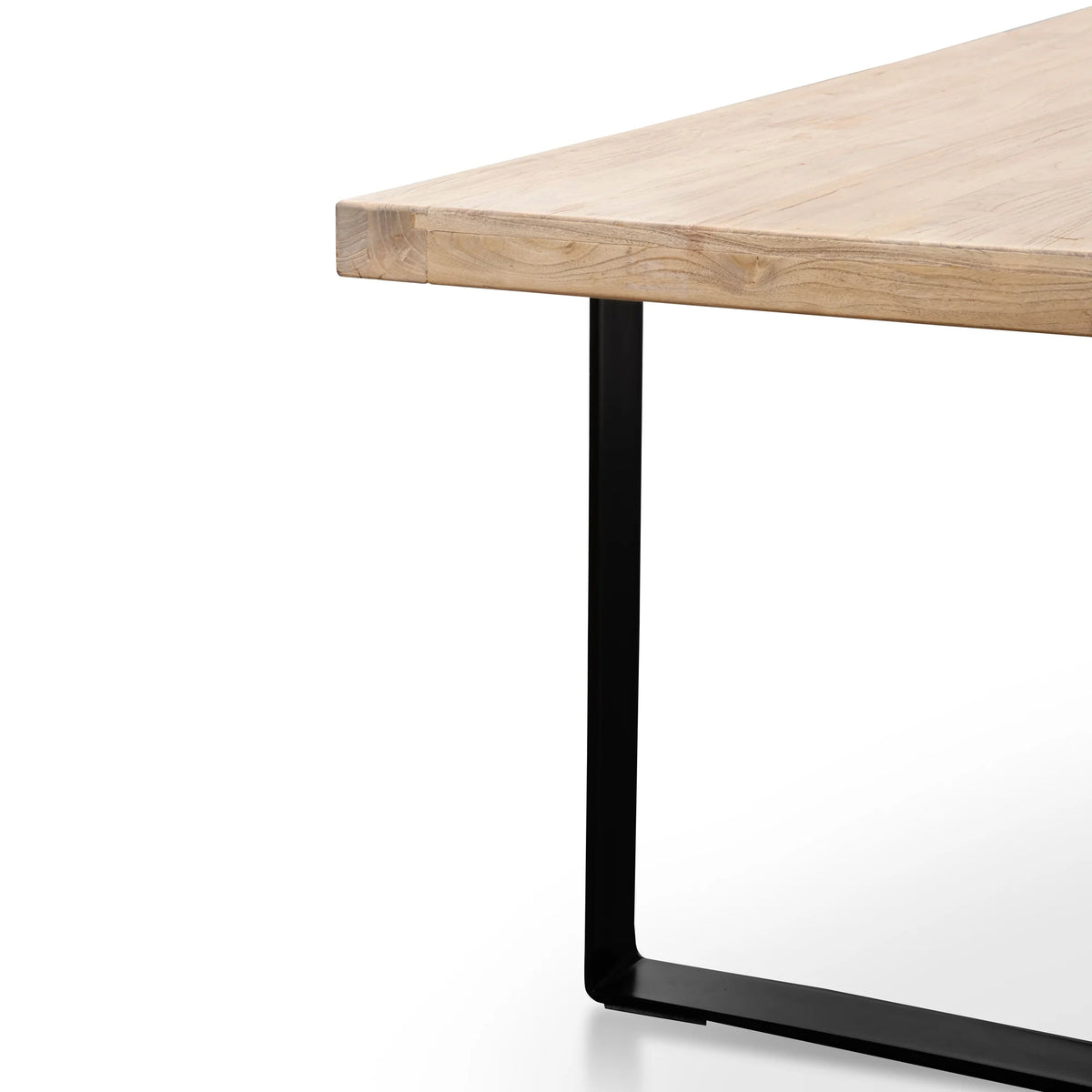 Reclaimed Elm Wood Dining Table 3m, Rustic Natural, Thick Top