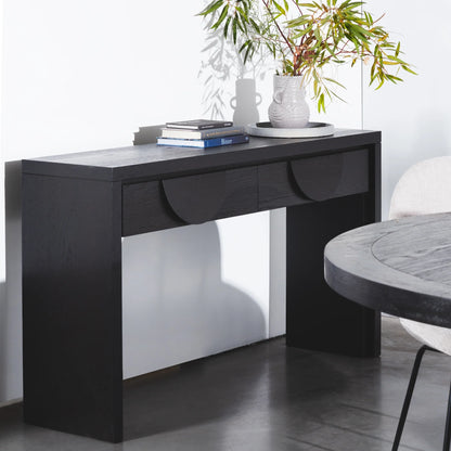 Console Table - Textured Espresso Black