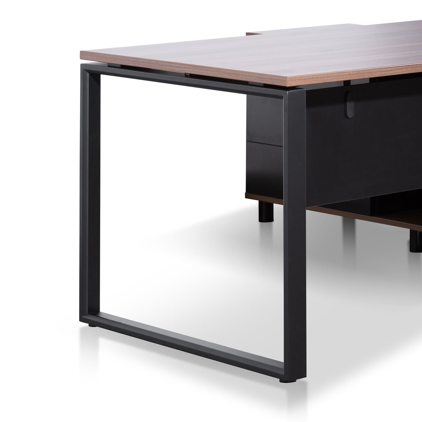 1.8m Executive Desk Left Return with Black Legs - Walnut