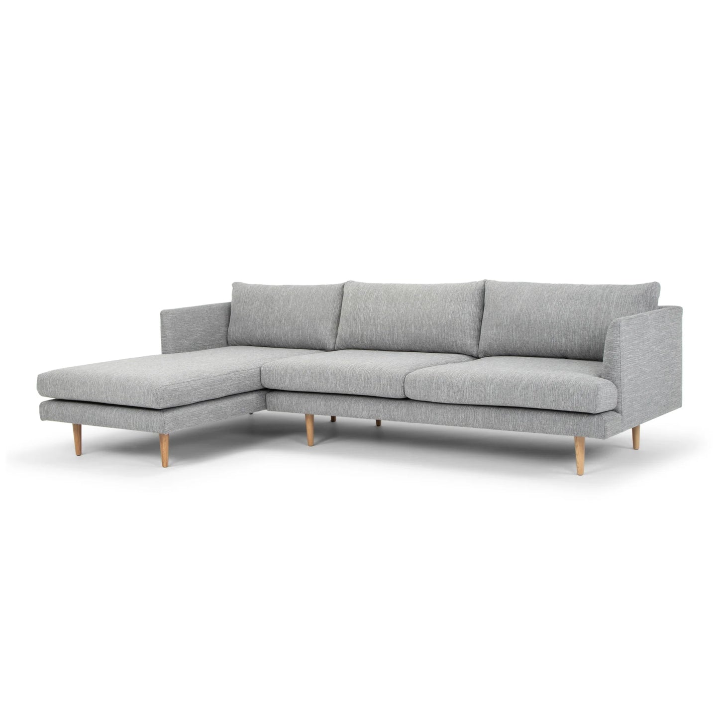 Seater With Left Chaise Sofa - Graphite Grey with Natural Legs - Last one