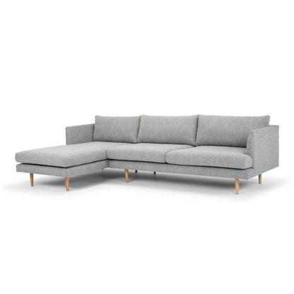 Seater With Left Chaise Sofa - Graphite Grey with Natural Legs - Last one