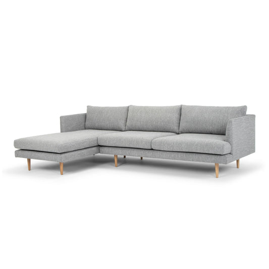 Seater With Left Chaise Sofa - Graphite Grey with Natural Legs - Last one