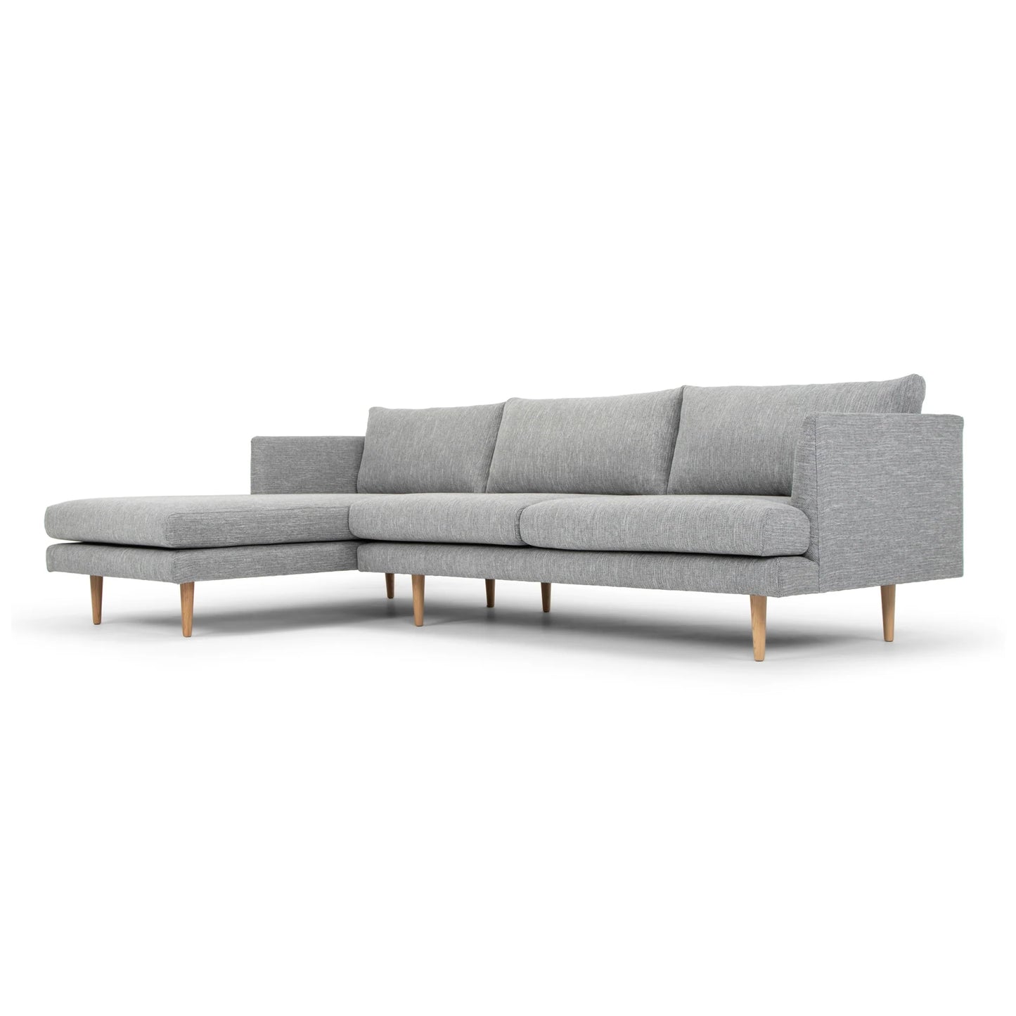 Seater With Left Chaise Sofa - Graphite Grey with Natural Legs - Last one