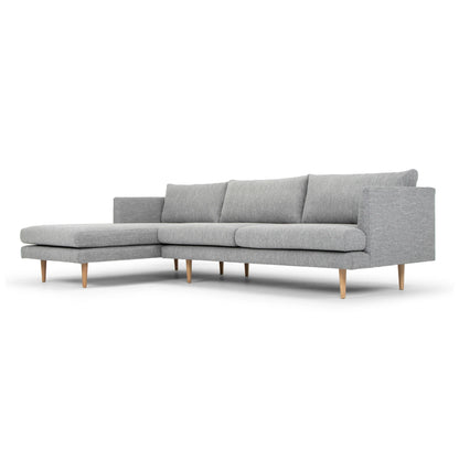 Seater With Left Chaise Sofa - Graphite Grey with Natural Legs - Last one