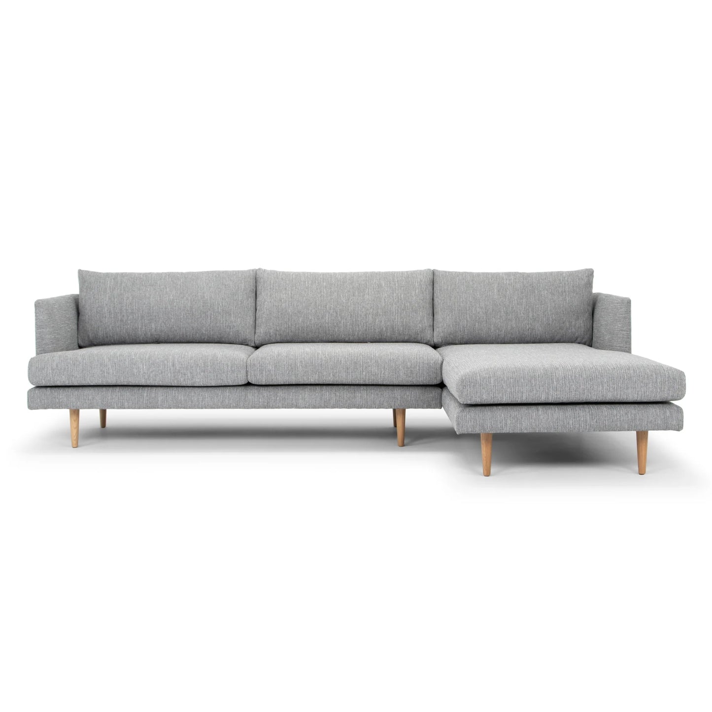 3 Seater With Right Chaise Sofa - Graphite Grey with Natural Legs
