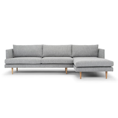 3 Seater With Right Chaise Sofa - Graphite Grey with Natural Legs