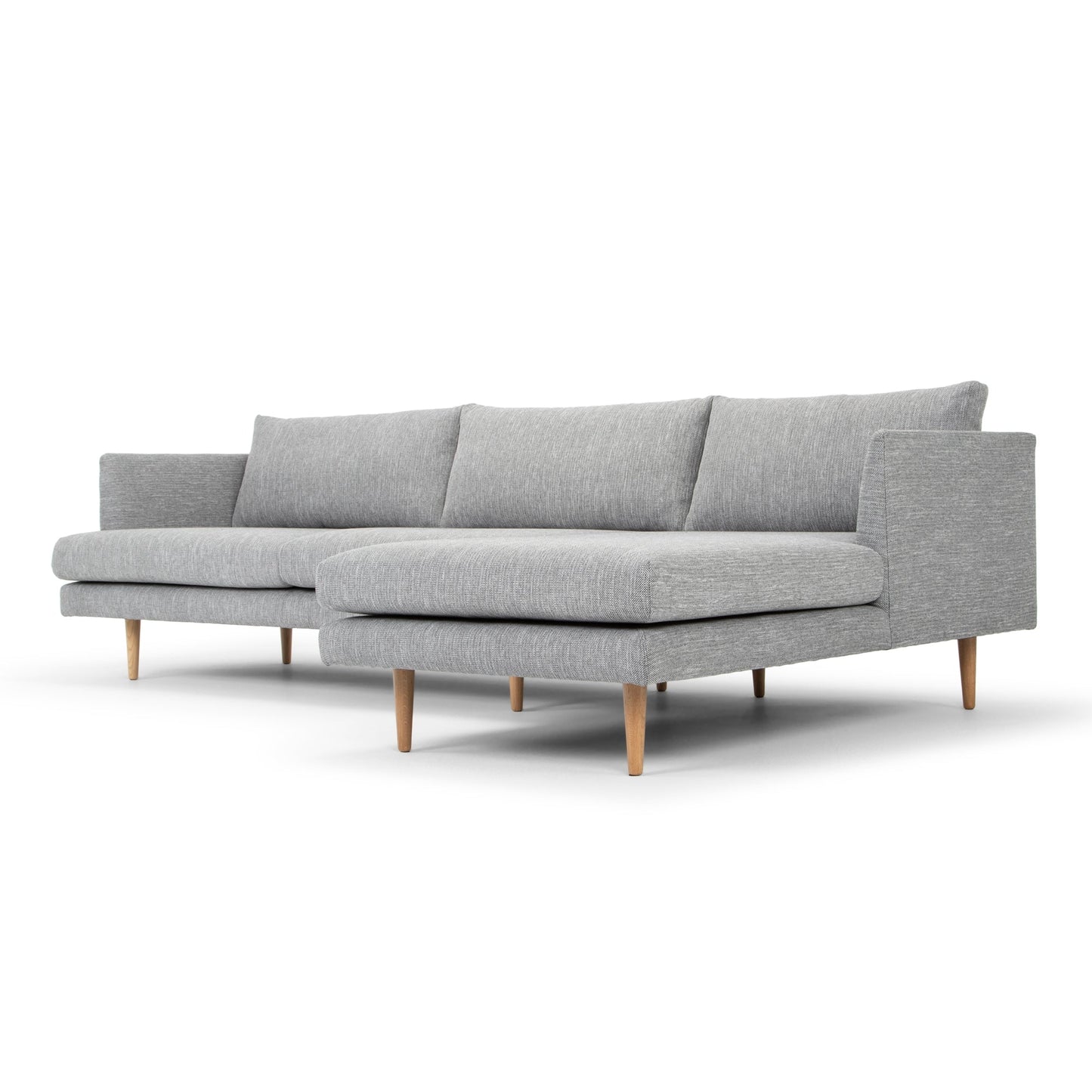 3 Seater With Right Chaise Sofa - Graphite Grey with Natural Legs