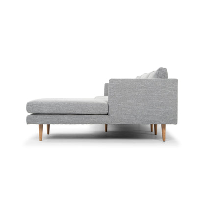 3 Seater With Right Chaise Sofa - Graphite Grey with Natural Legs