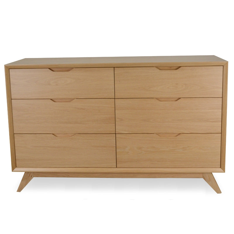 6 Drawer Wide Chest - Natural