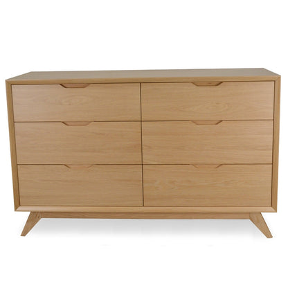 6 Drawer Wide Chest - Natural