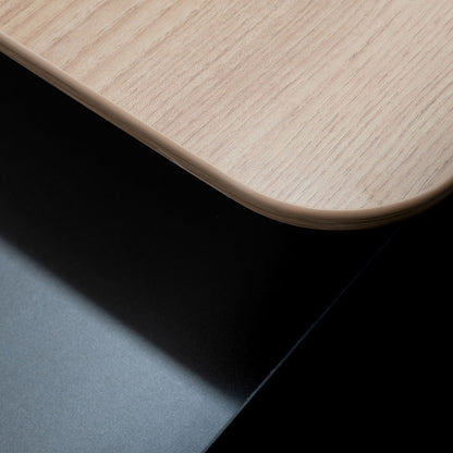 2m Right Return Office Desk - Natural - Black