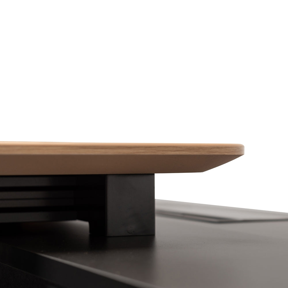 2m Right Return Office Desk - Natural - Black