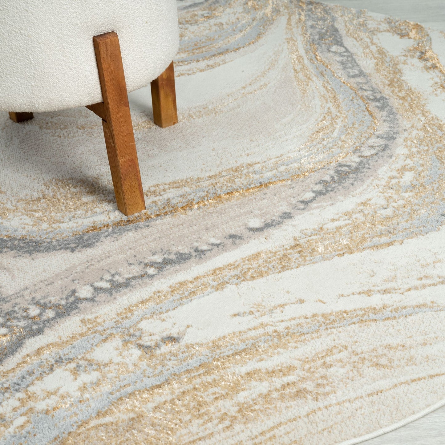 Amber 184 Sand Round Rug