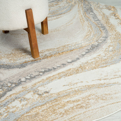 Amber 184 Sand Round Rug
