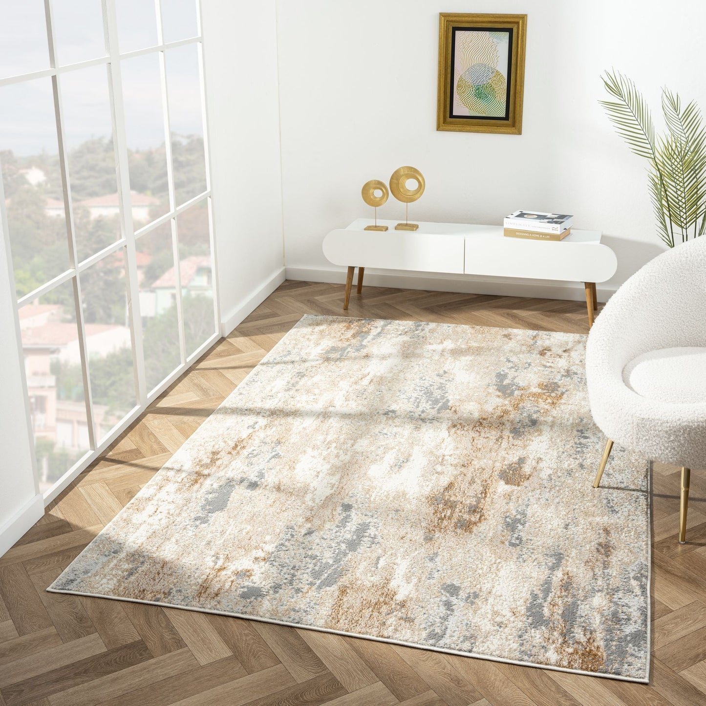 Amber 187 Taupe Rectangle Rug